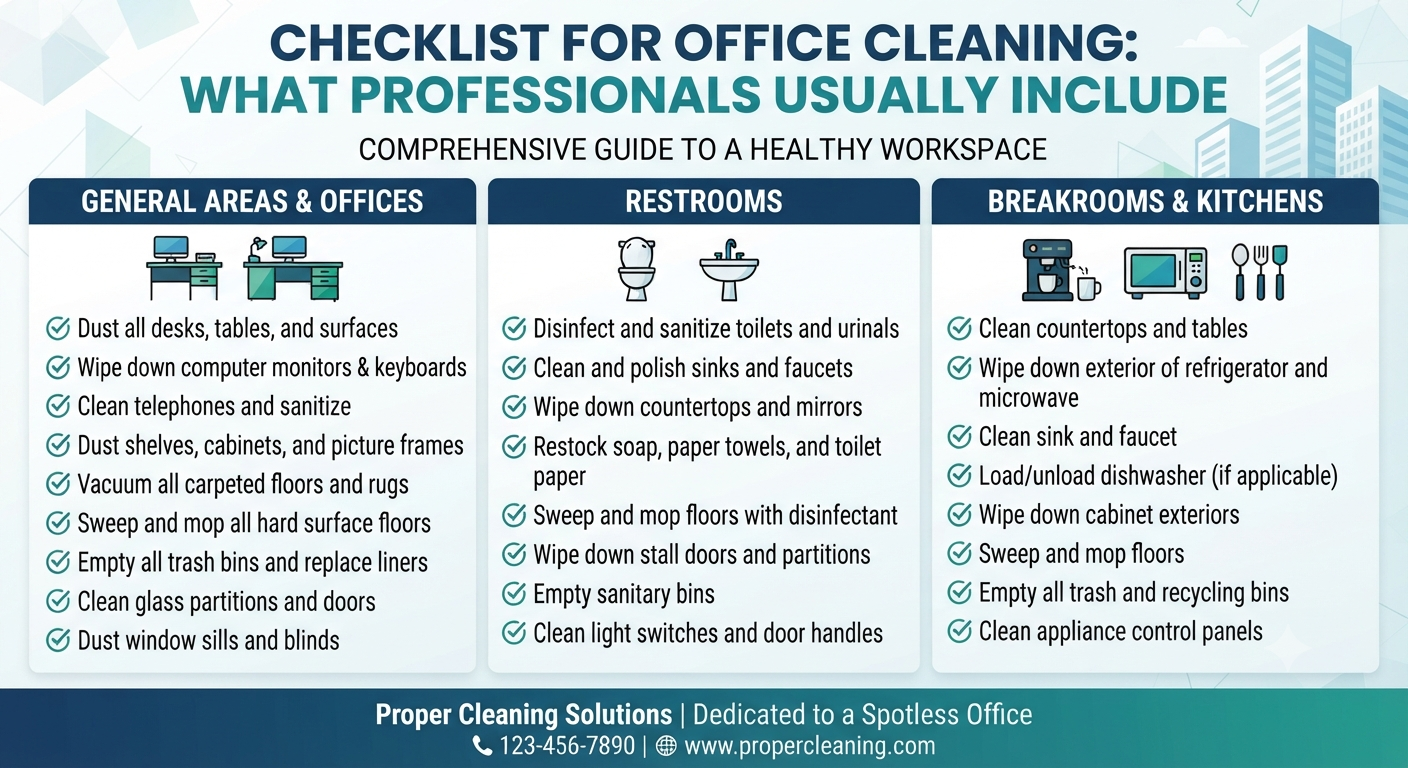 Checklist for Office Cleaning What Professionals Usually Include