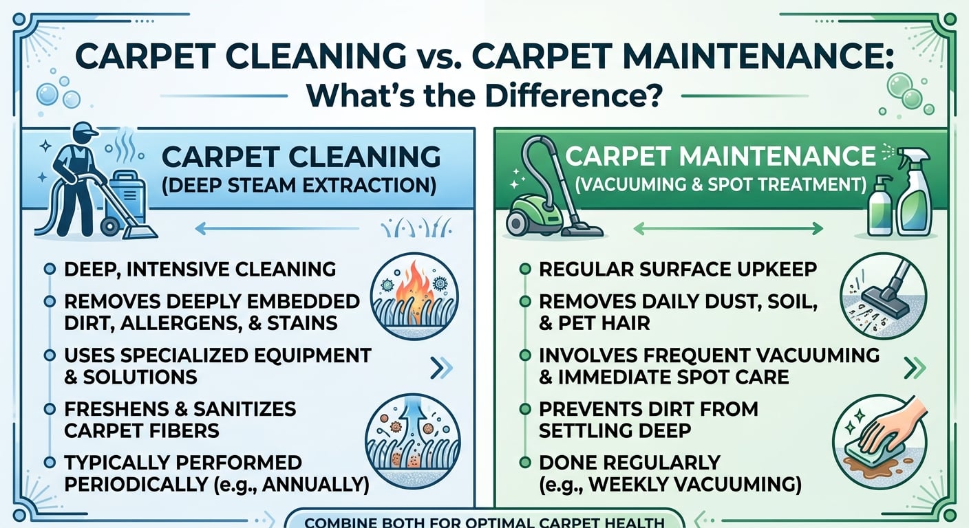 Carpet Cleaning vs.Carpet Maintenance Whats the Difference