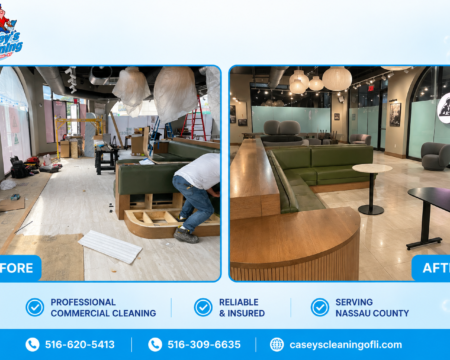 Commercial Booth & Seating Area Post-Construction Cleaning
