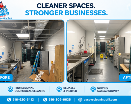 Commercial Storage & Dishwashing Area Post-Construction Cleanup