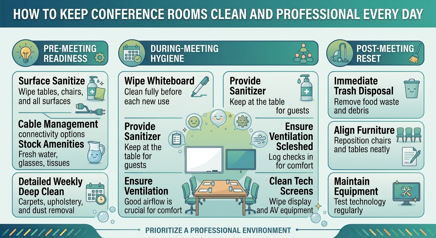 How to Keep Conference Rooms Clean And Professional Every Day
